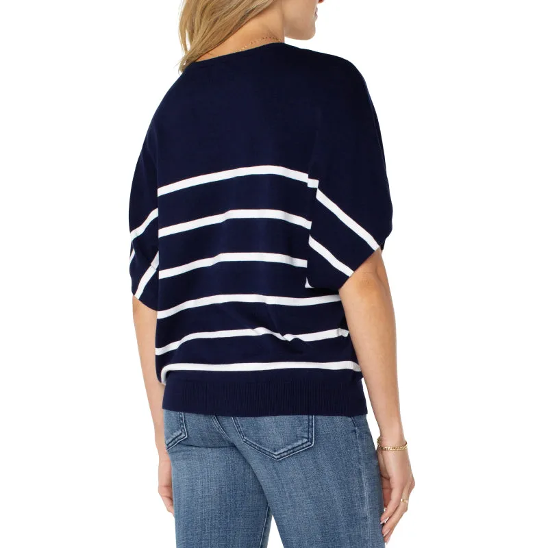 Liverpool Short Sleeve Dolman V-Neck Sweater