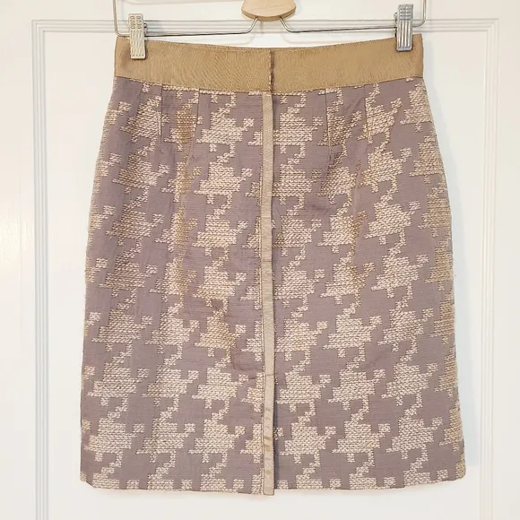 LOFT Houndstooth Ribbon Jacquard Pencil Skirt