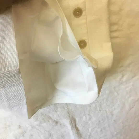 Loft White Button Detail Pencil Skirt