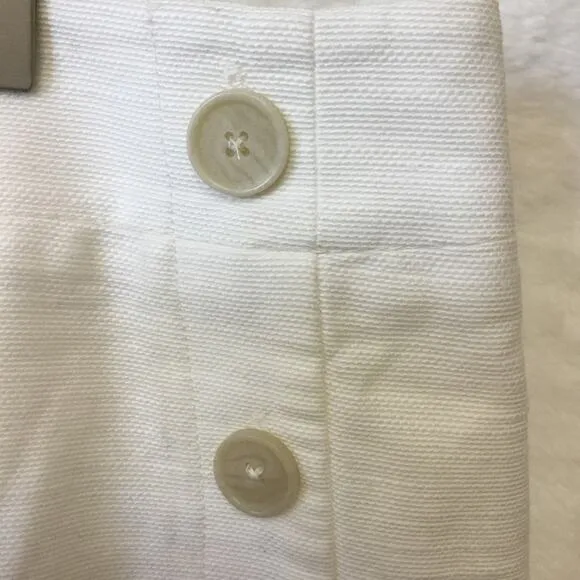 Loft White Button Detail Pencil Skirt