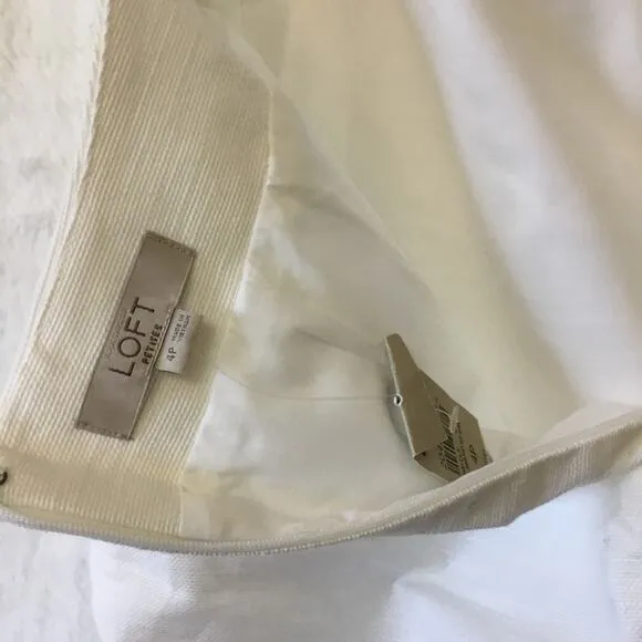 Loft White Button Detail Pencil Skirt