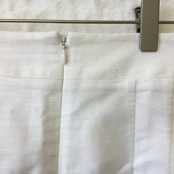 Loft White Button Detail Pencil Skirt