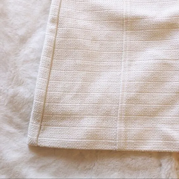 LOFT White Mini Pencil Zip Skirt