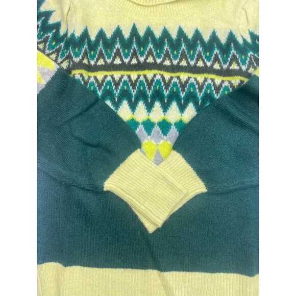 LOFT Women Chevron Stitched Turtleneck Sweater SMALL