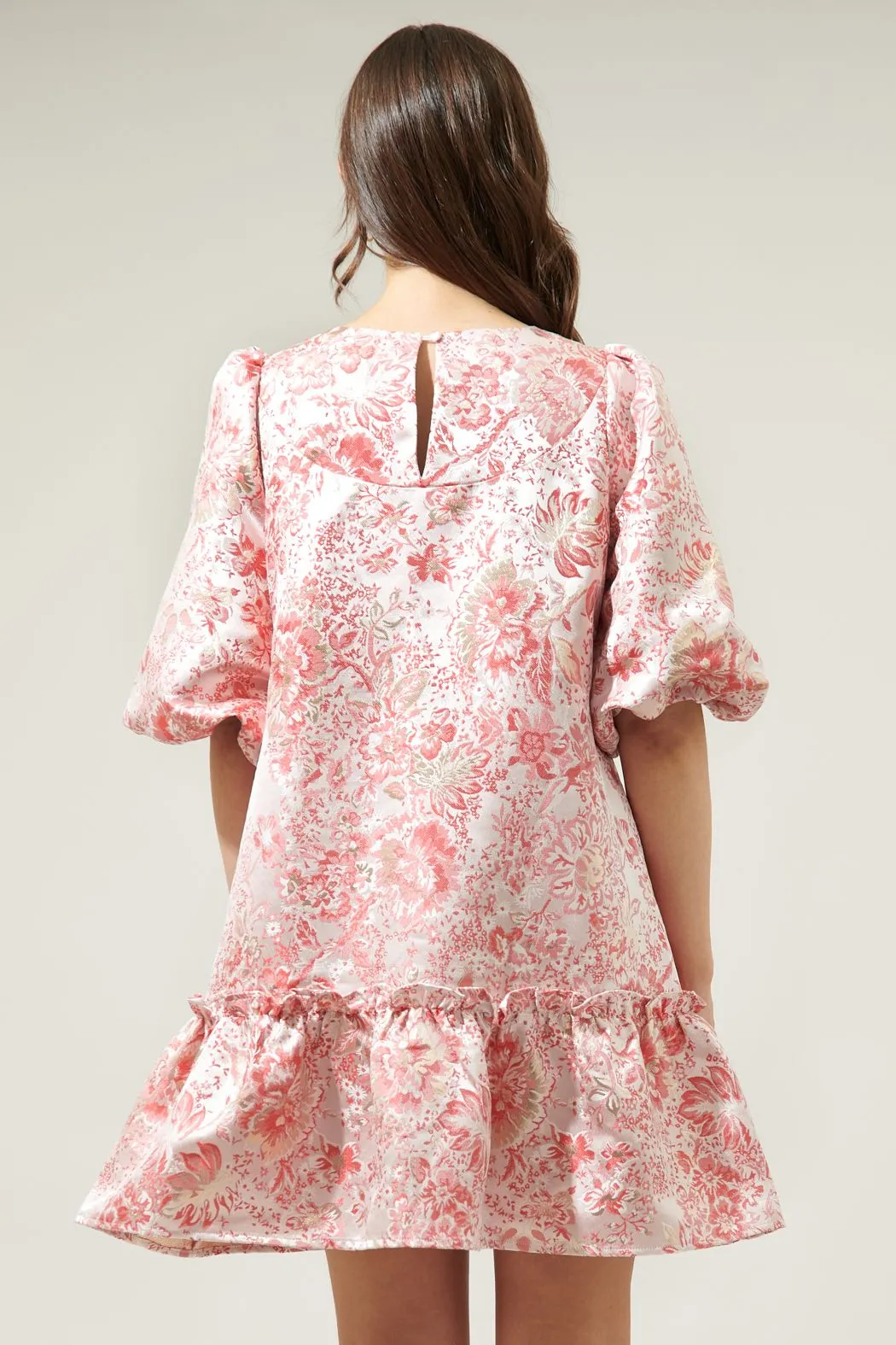 Lola Jacquard Ruffle Shift Dress