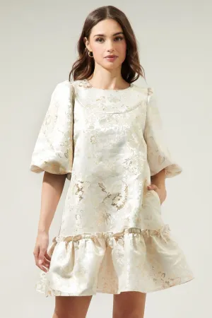 Lola Jacquard Ruffle Shift Dress