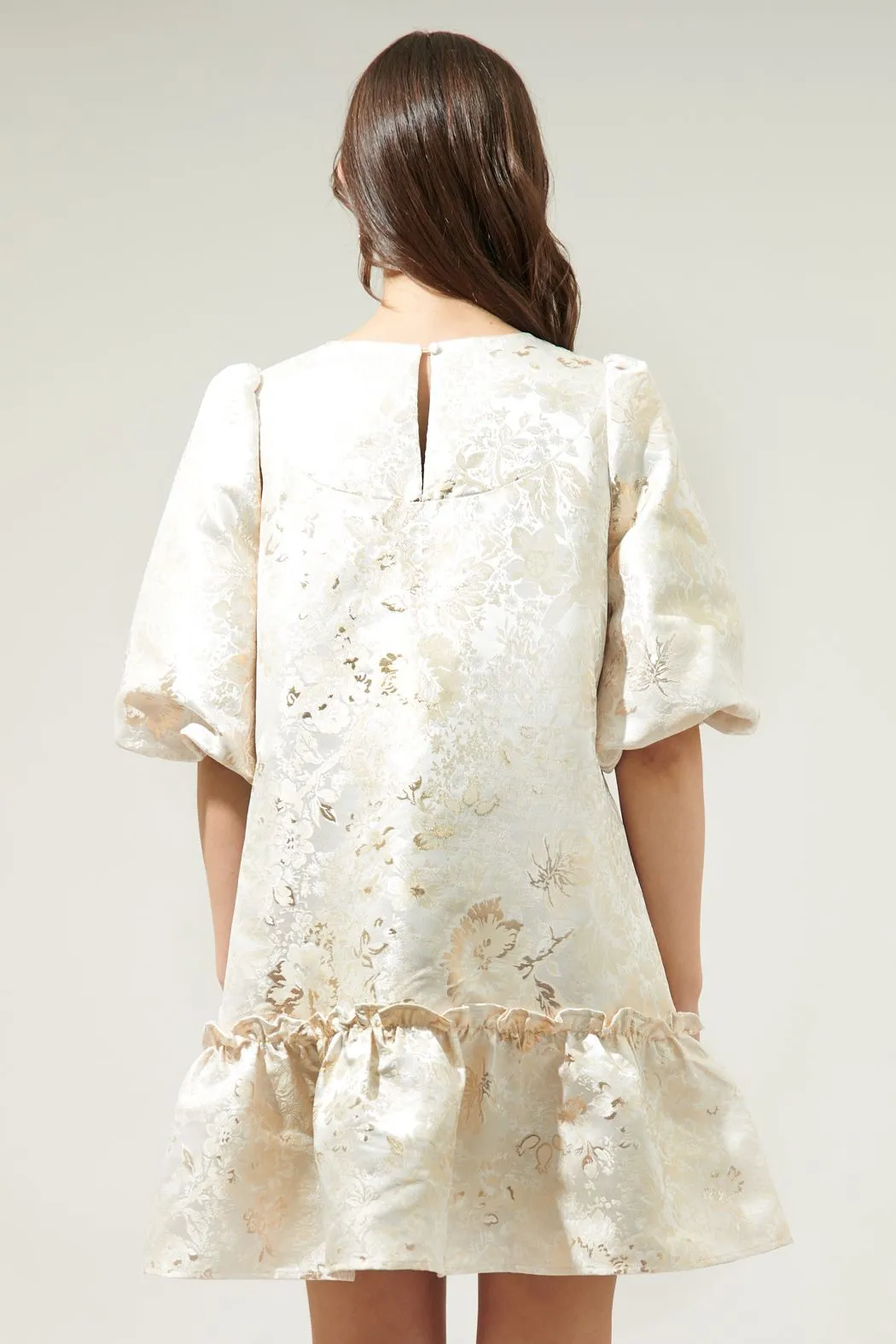 Lola Jacquard Ruffle Shift Dress