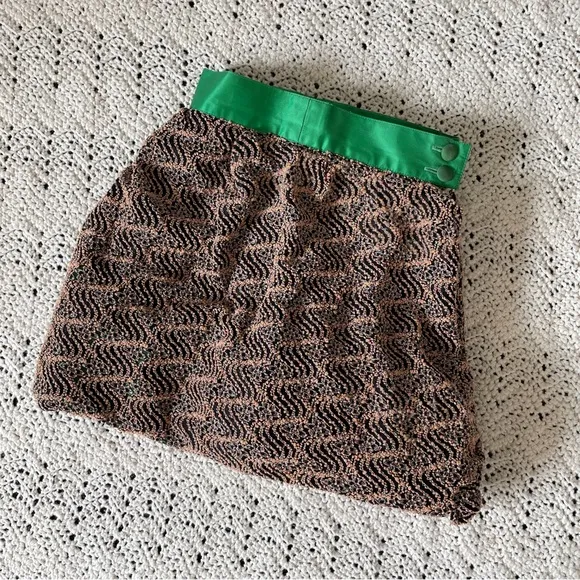 Louis Feraud Art To Wear 3d Beaded Bubble Mini Skirt Brown (Size 6)