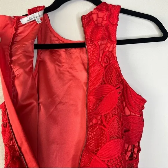 Lovers   Friends Coral XS Caspian lace shift mini dress floral homecoming prom