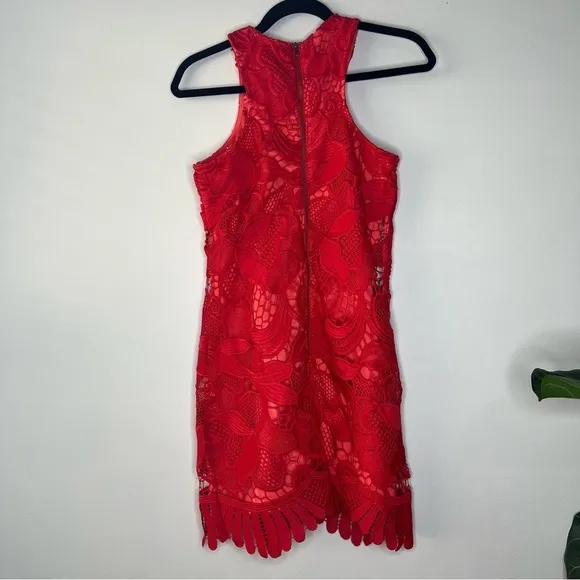 Lovers   Friends Coral XS Caspian lace shift mini dress floral homecoming prom