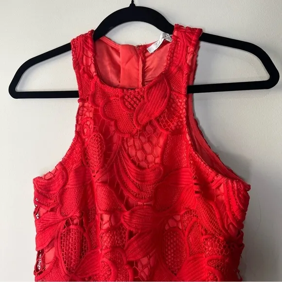 Lovers   Friends Coral XS Caspian lace shift mini dress floral homecoming prom