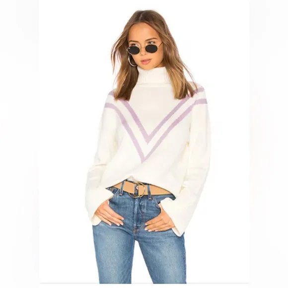 Lovers   Friends Sweater Caroline in Ivory and lavender