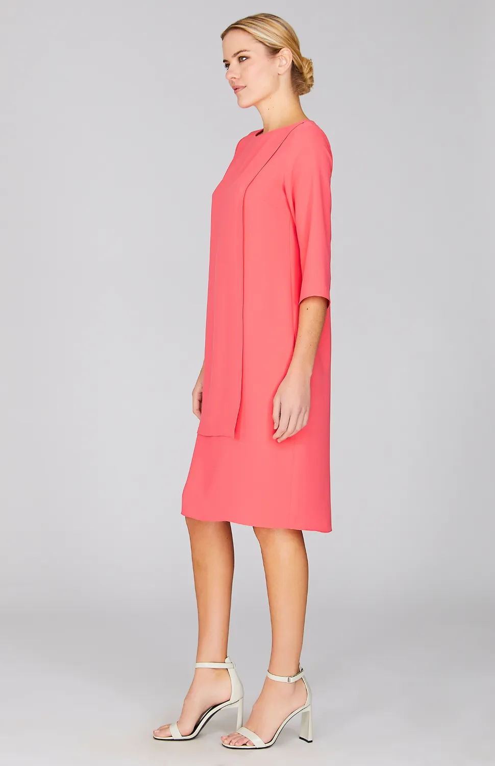Lustrous Crepe Double Layer Dress