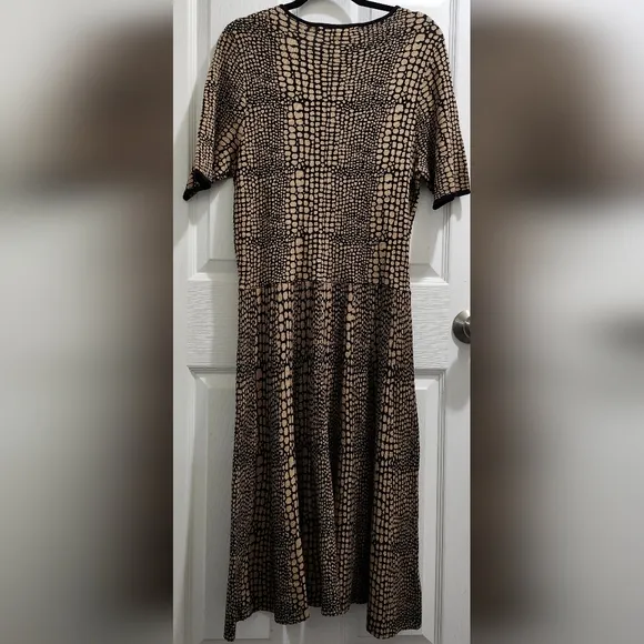 Luxe By Carmen Marc Valvo Sweater Dress Womens Size 1x Fit &amp; Flare Anima…