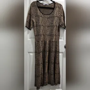 Luxe By Carmen Marc Valvo Sweater Dress Womens Size 1x Fit &amp; Flare Anima…