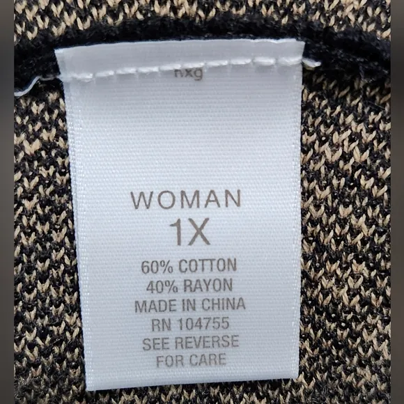 Luxe By Carmen Marc Valvo Sweater Dress Womens Size 1x Fit &amp; Flare Anima…