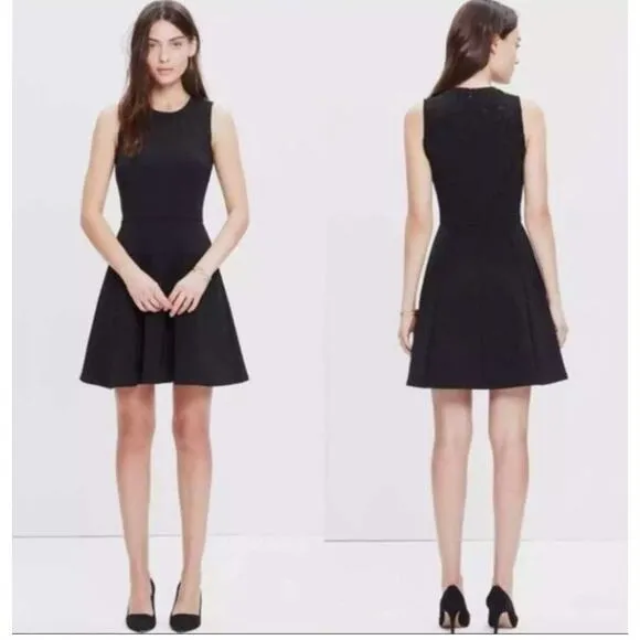 Madewell Black Mini Fit and Flare Dress - Size 12