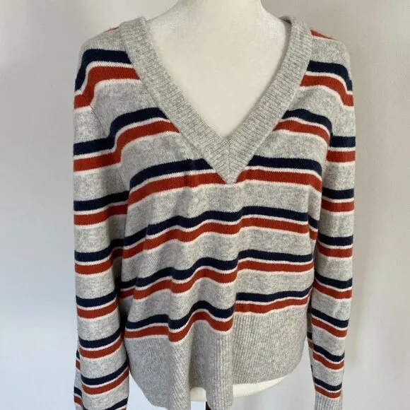 Madewell BNWT v-neck womens sweater NEW striped