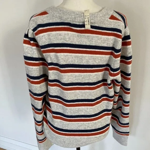 Madewell BNWT v-neck womens sweater NEW striped