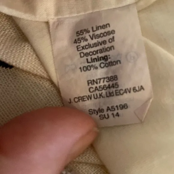 Madewell cream color with black embroidery beautiful shift dress