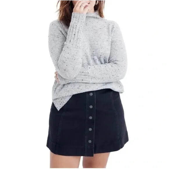 Madewell Donegal Inland Turtleneck Wool Blend Minimalist Speckled Sweater Medium