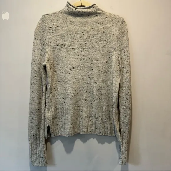 Madewell Donegal Inland Turtleneck Wool Blend Minimalist Speckled Sweater Medium