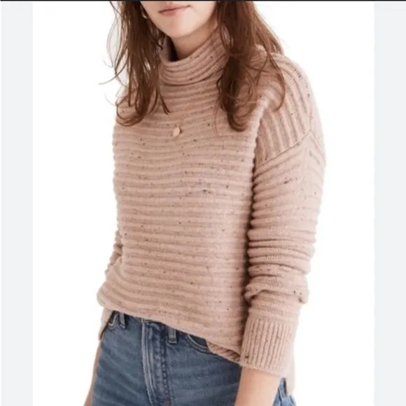 Madewell Donegal Rib Knit Marled Sweater Medium