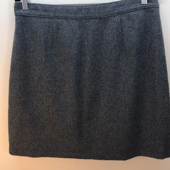 Madewell Gray Wool Mini Skirt with Full Length Front Zipper Size 12