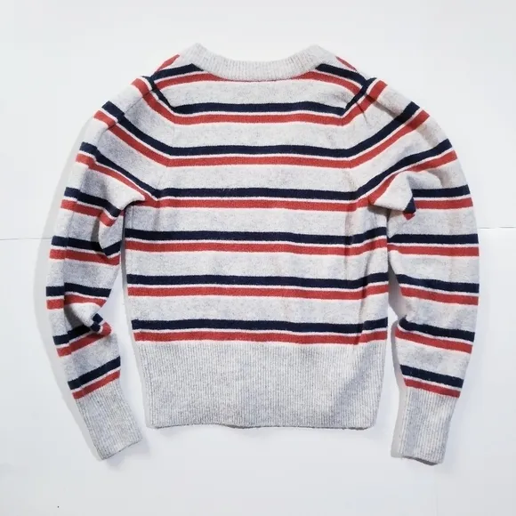 MADEWELL Striped Westgate V-Neck Sweater S
