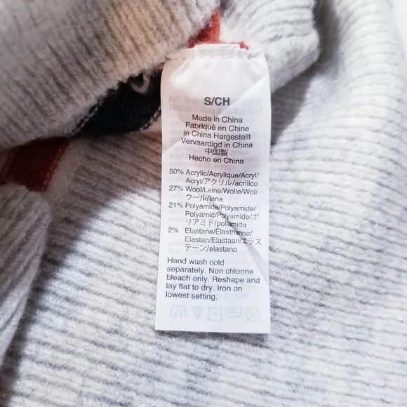 MADEWELL Striped Westgate V-Neck Sweater S