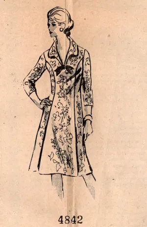 Mail Order 4842 Womens Half Size Princess Dress 1970s Vintage Sewing Pattern Bust 35 inches UNUSED Factory Folded