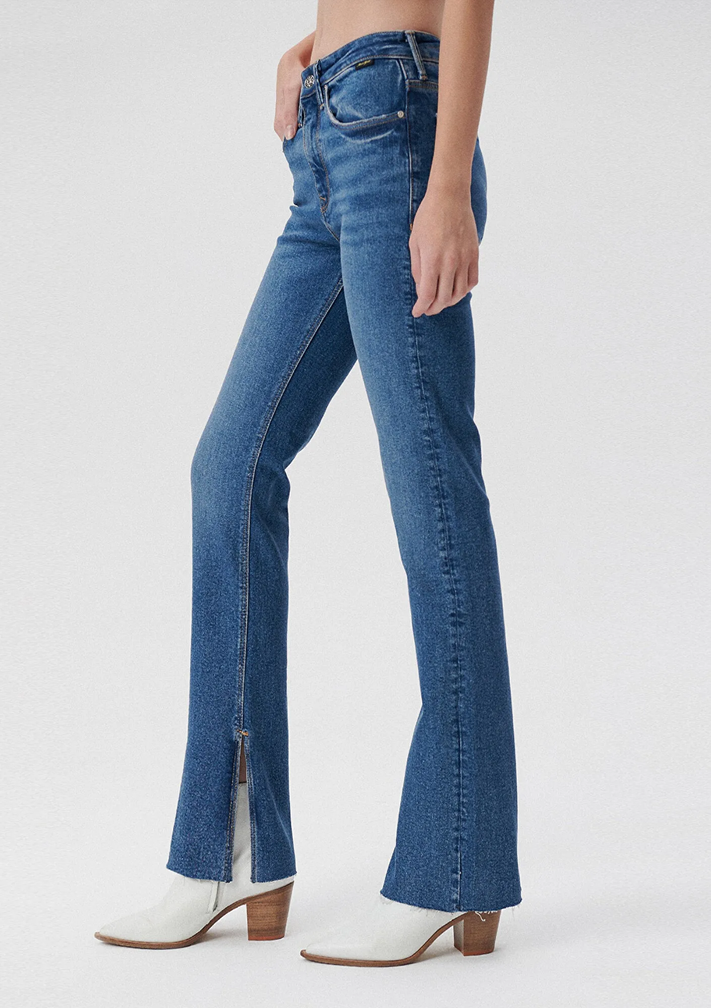 Maria Slit Dark Gold Icon Jean Pants