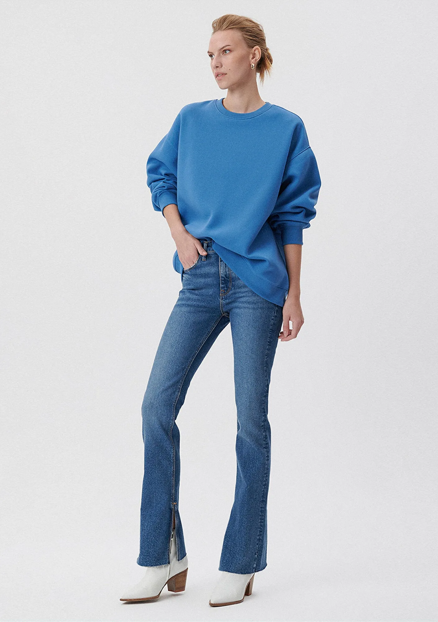 Maria Slit Dark Gold Icon Jean Pants