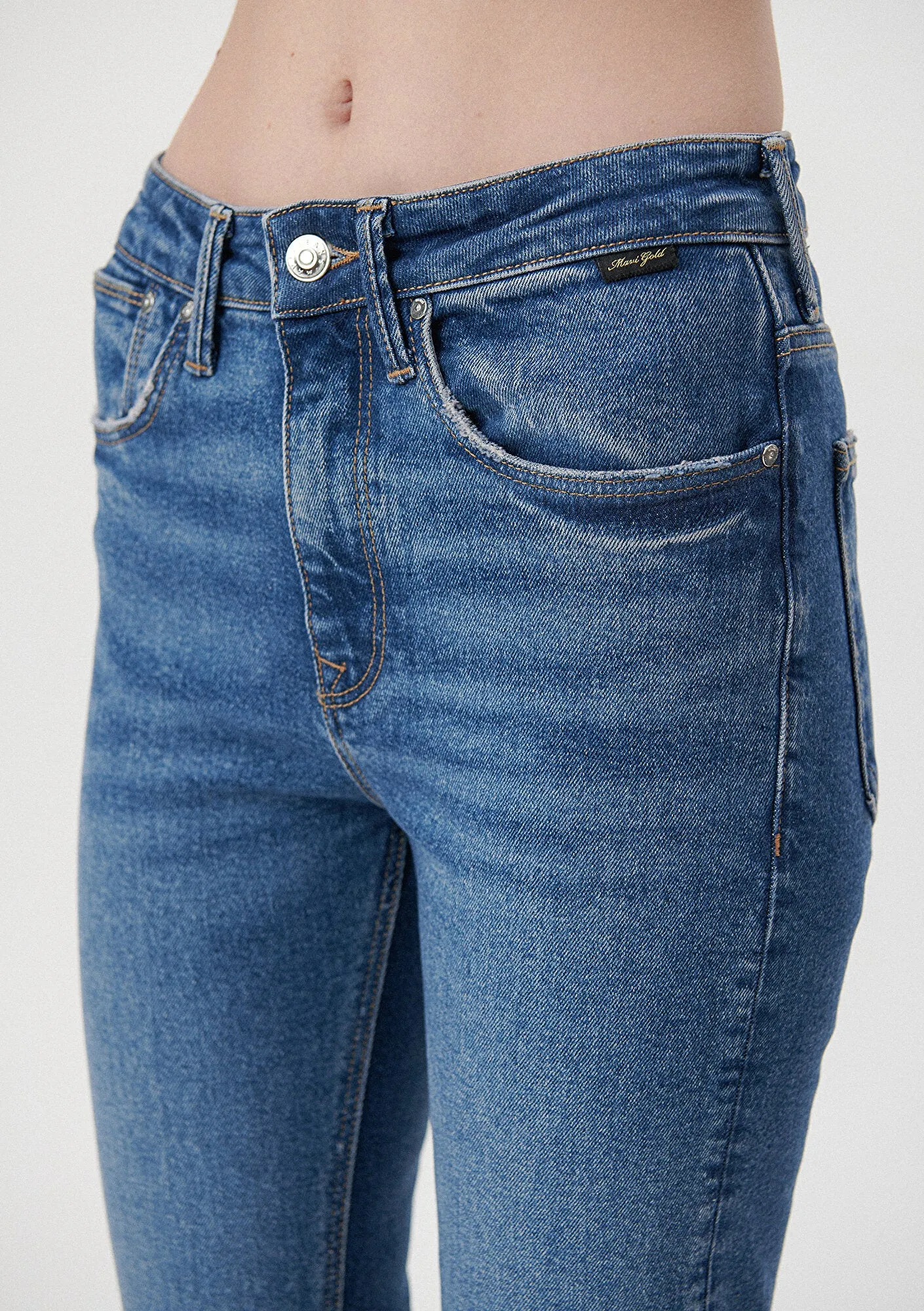 Maria Slit Dark Gold Icon Jean Pants