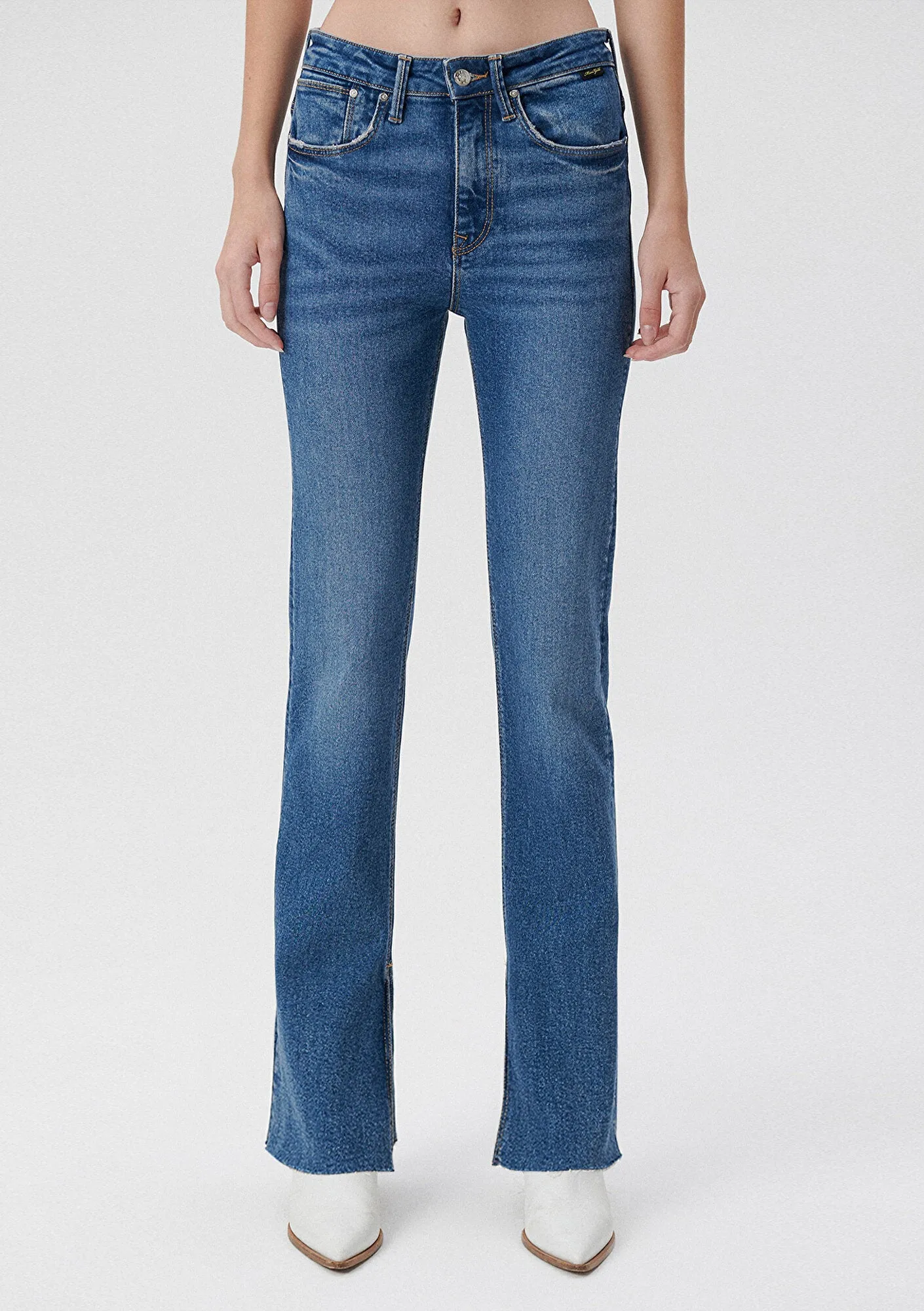Maria Slit Dark Gold Icon Jean Pants