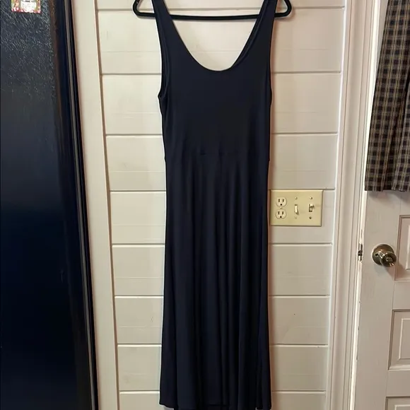 Marine Layer Lexi Rib Fit-and-Flare Black Dress Size L.