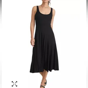 Marine Layer Lexi Rib Fit-and-Flare Black Dress Size L.