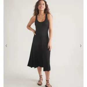 Marine Layer Lexi Rib Fit and Flare Midi Dress black size medium nwt