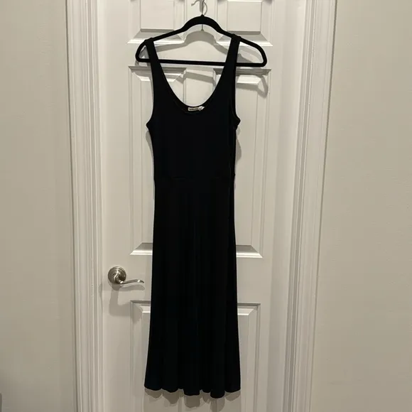 Marine Layer Lexi Rib Fit and Flare Midi Dress black size medium nwt