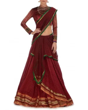 Maroon colour party wear chaniya choli