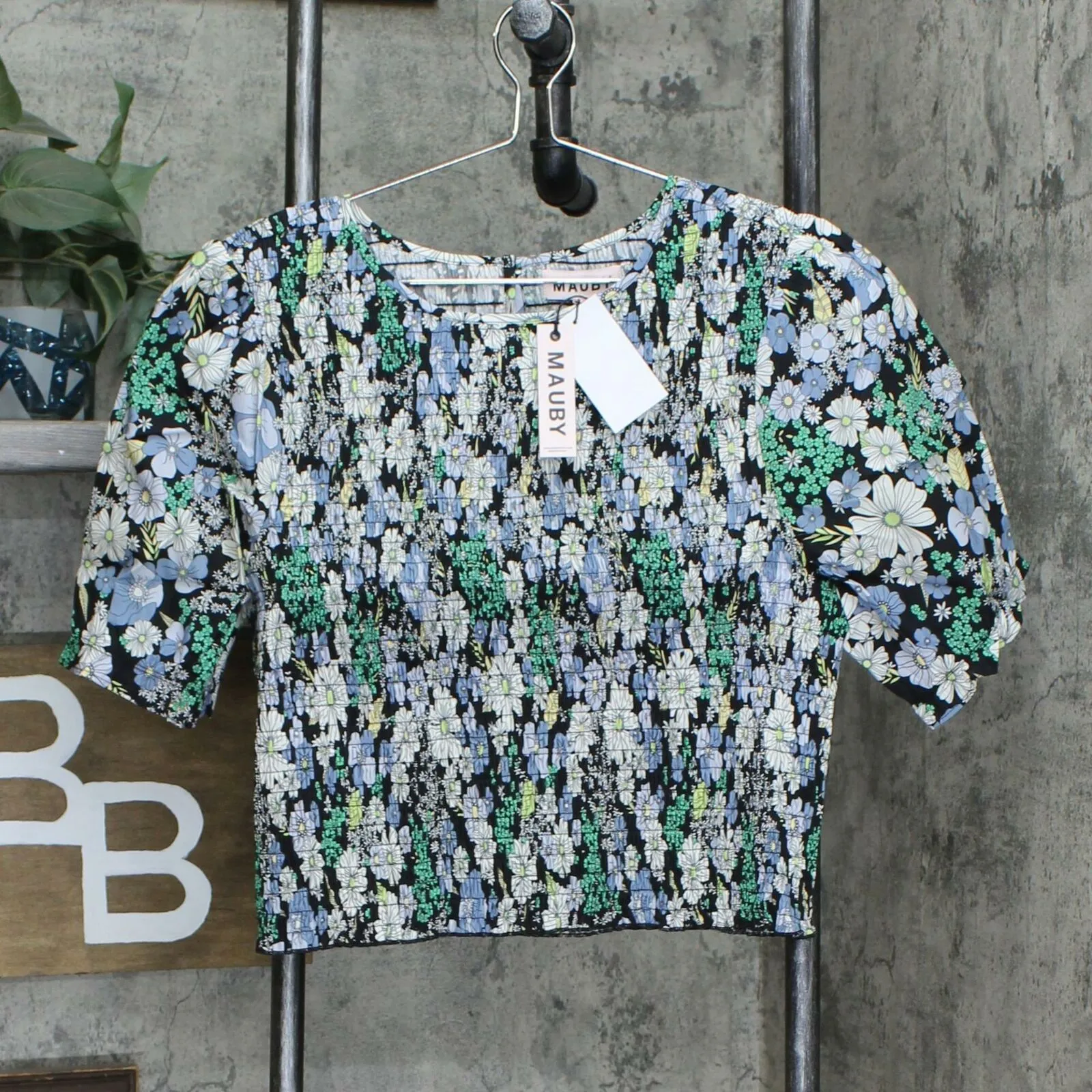 Mauby Plus Size Smocked Poplin Top