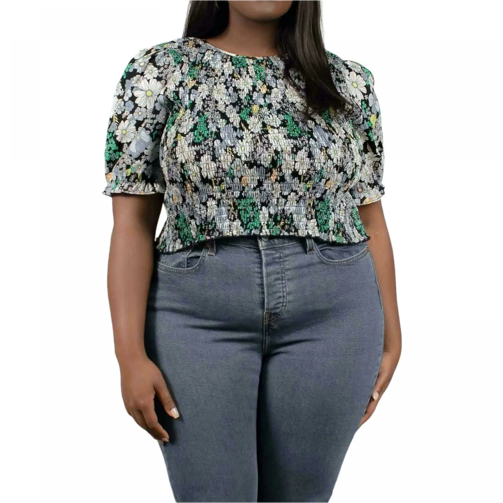 Mauby Plus Size Smocked Poplin Top