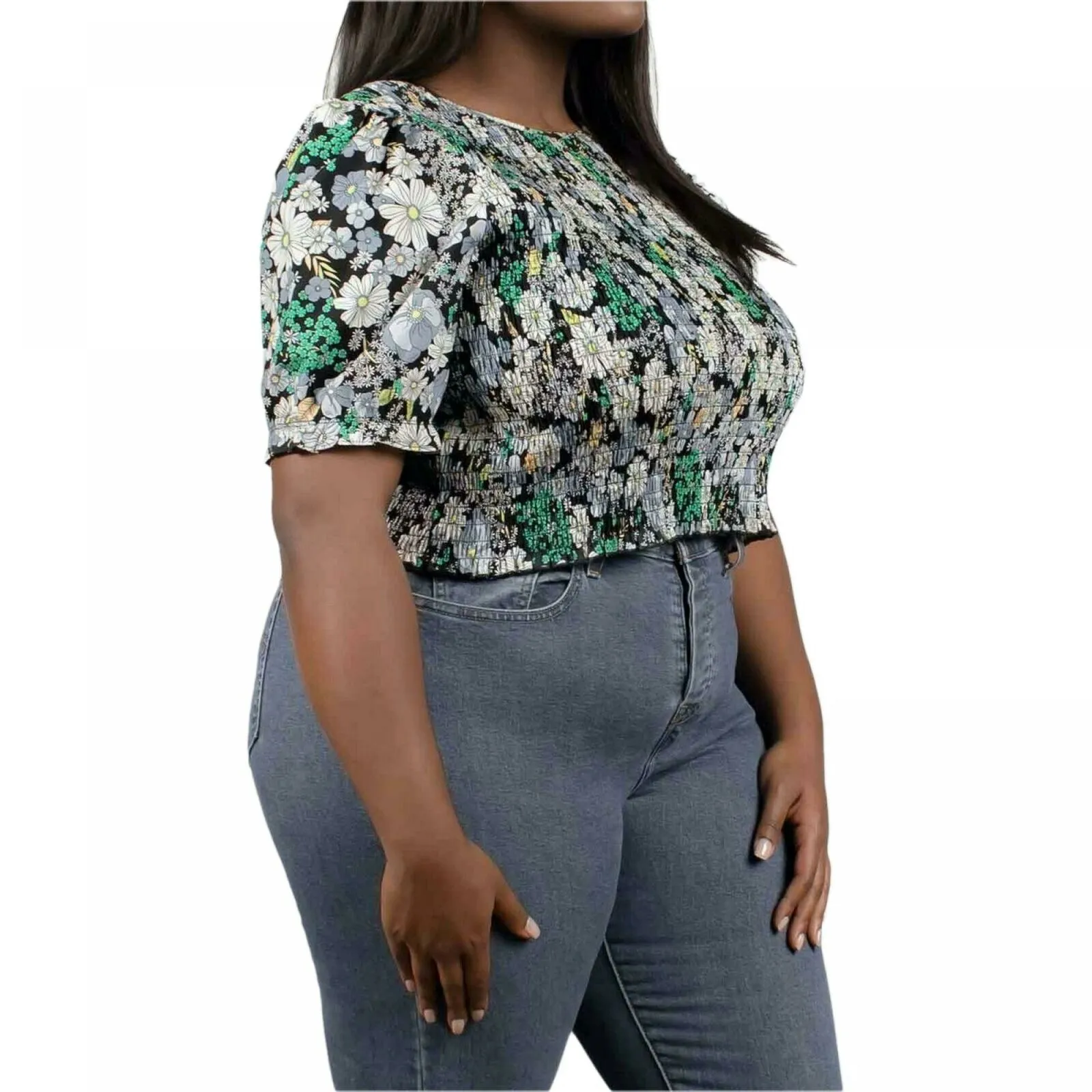 Mauby Plus Size Smocked Poplin Top