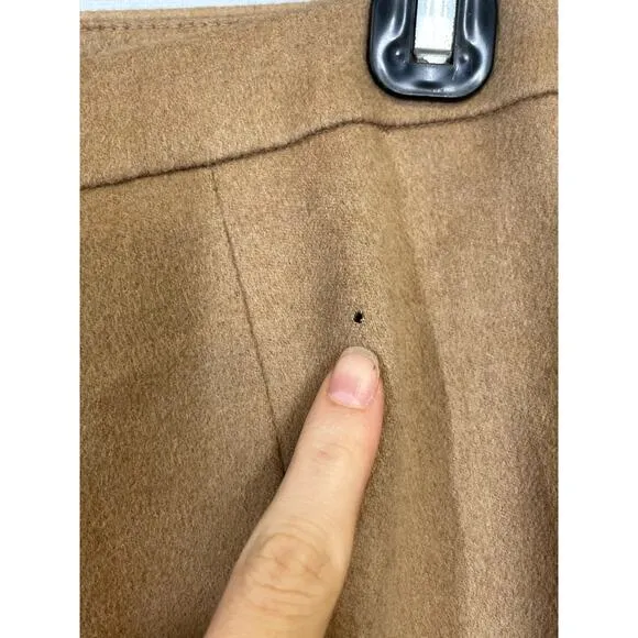 MAX MARA High Rise Wool Blend Pencil Skirt Camel Tan Made in Italy Size 6