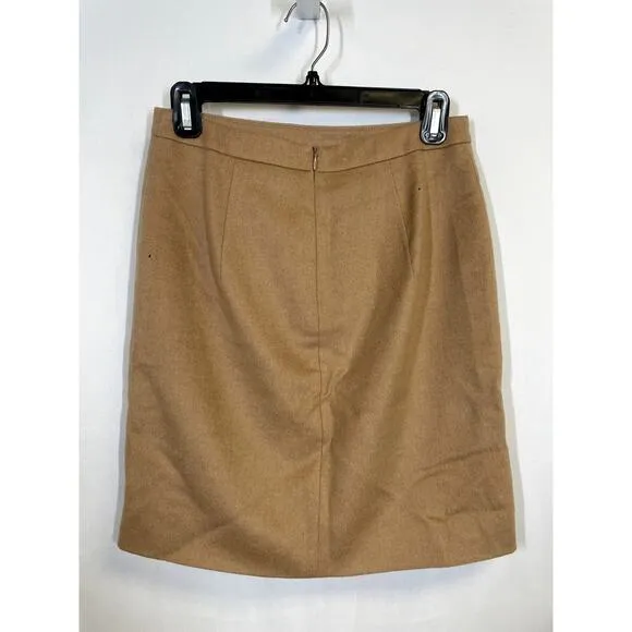 MAX MARA High Rise Wool Blend Pencil Skirt Camel Tan Made in Italy Size 6