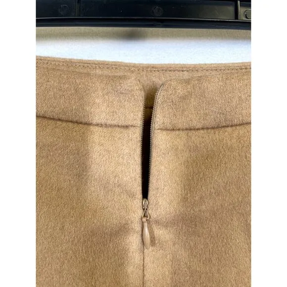 MAX MARA High Rise Wool Blend Pencil Skirt Camel Tan Made in Italy Size 6