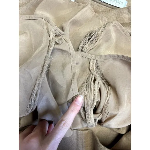 MAX MARA High Rise Wool Blend Pencil Skirt Camel Tan Made in Italy Size 6