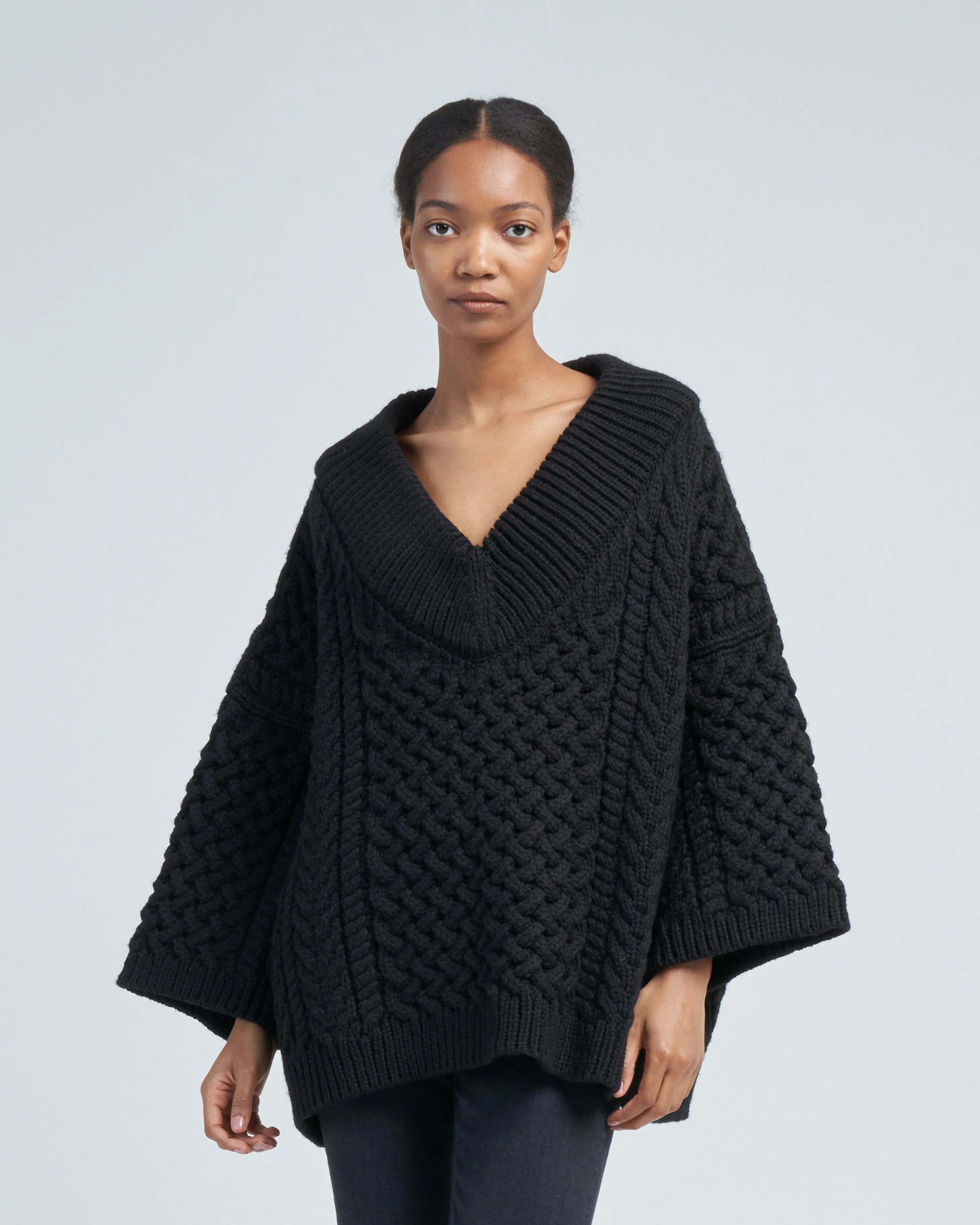 maxi v neck jumper