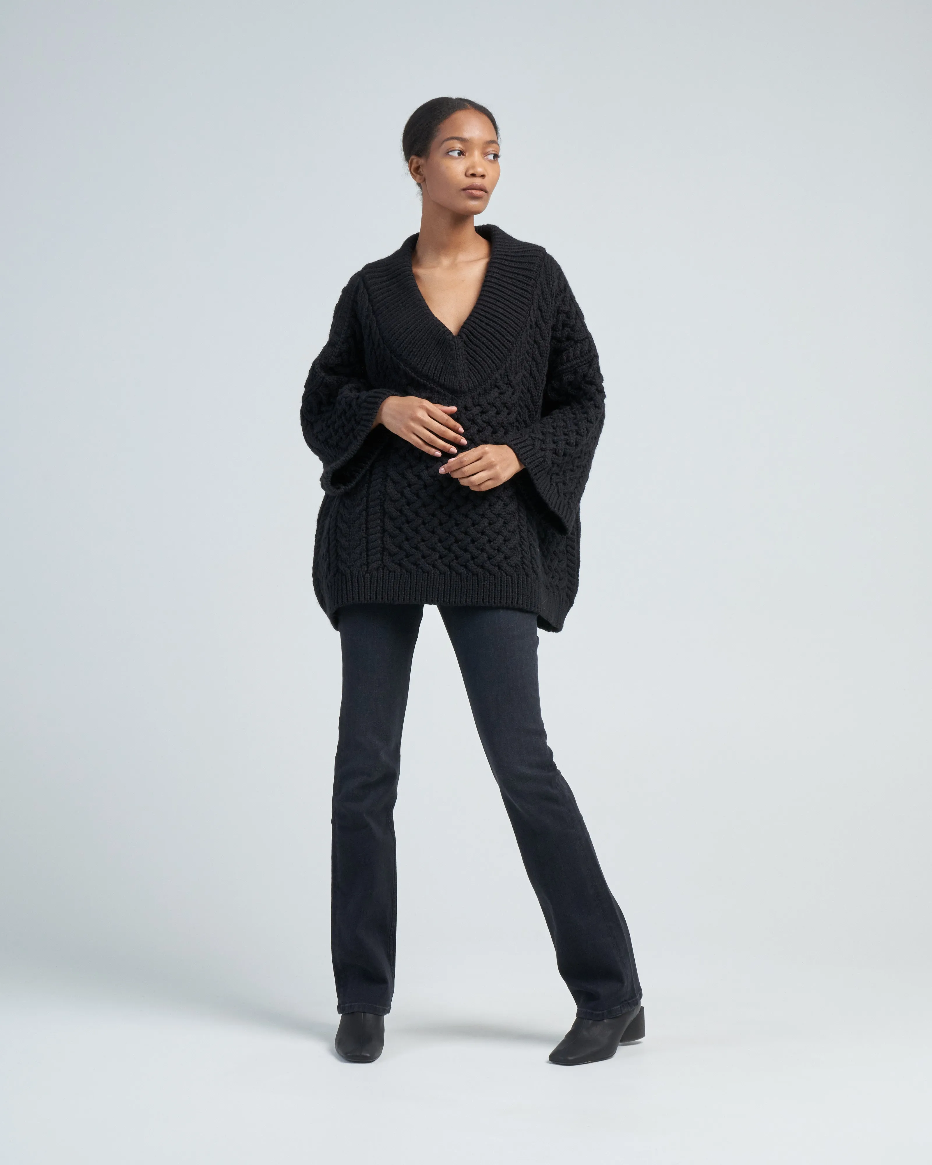 maxi v neck jumper