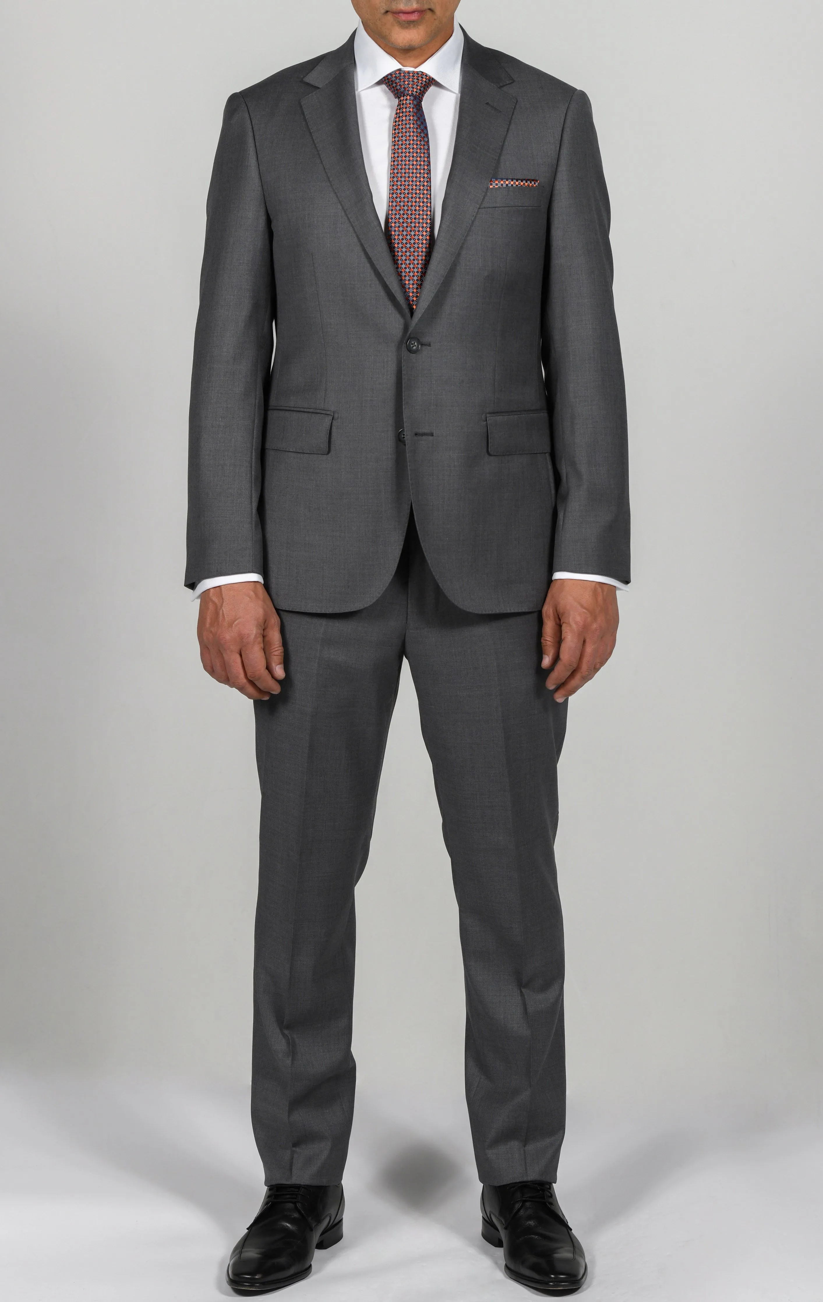 Medium Grey Slim Fit Wool Cashmere Suit